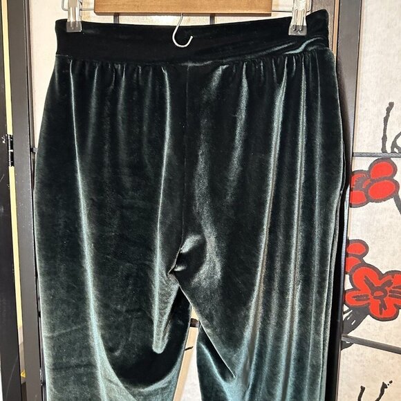 Victorias Secret Pants Women Size XS Velour Velvet Pants Dark Green Slim Leg - Picture 4 of 6